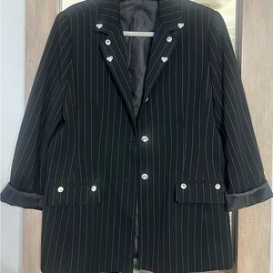 Black Pinstripe Women's Blazer